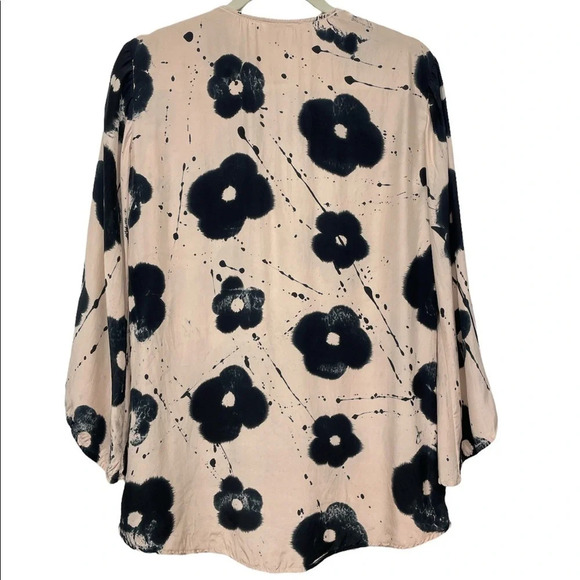 Amanda Bond Floral Silk Blouse Small Hand Dyed - Picture 6 of 11
